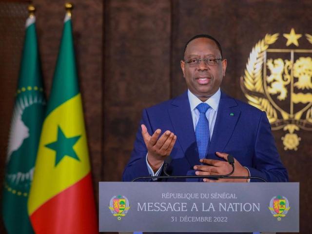 Le président sénégalais Macky Sall, le 31 décembre 2022 à Dakar.