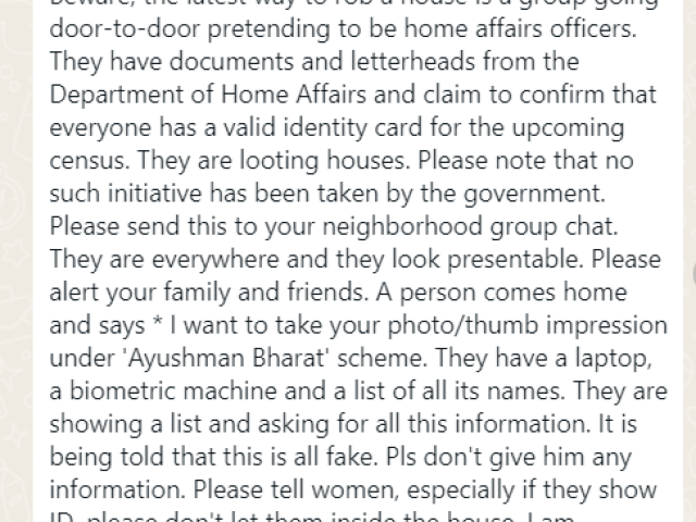Home affairs claim