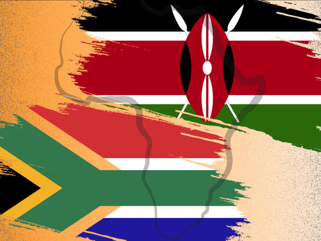 Kenya South Africa flags