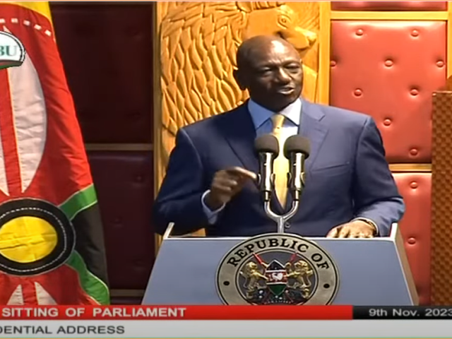 Kenyan president William Ruto gives the 2023 state of the nation address.