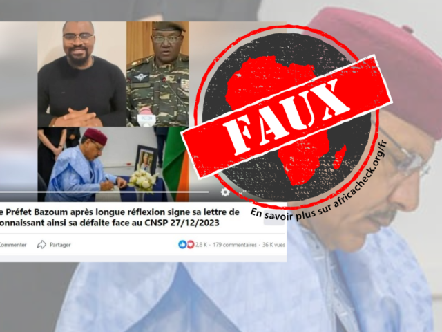 Capture d'écran de la publication avec tampon pour l'article Niger-politique-démission-Bazoum.