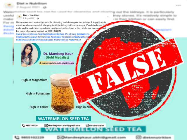 False watermelon seed tea claim