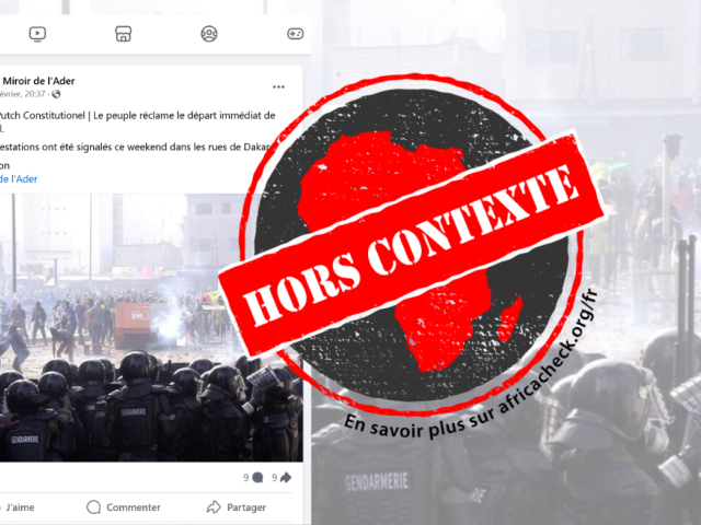 Capture d'écran de la publication avec tampon pour l'article Sénégal-présidentielle-violences de février 2024.