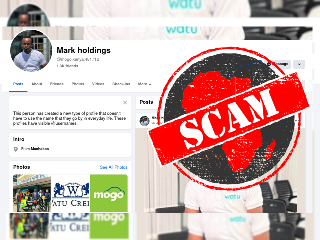 Scam Facebook profile impersonating Mark Holdings