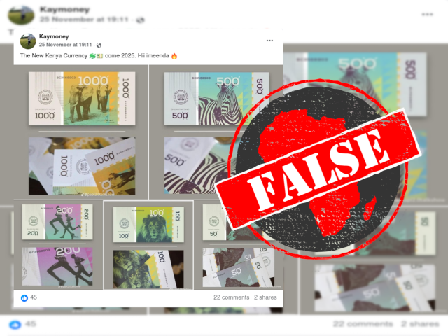 False claim about Kenyan banknotes being redesigned
