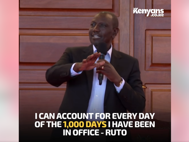 A screenshot of Kenyan president William Ruto. 