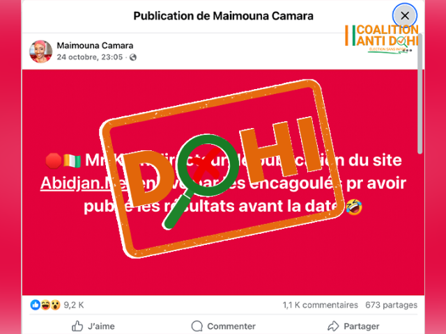 Capture d'écran de la publication