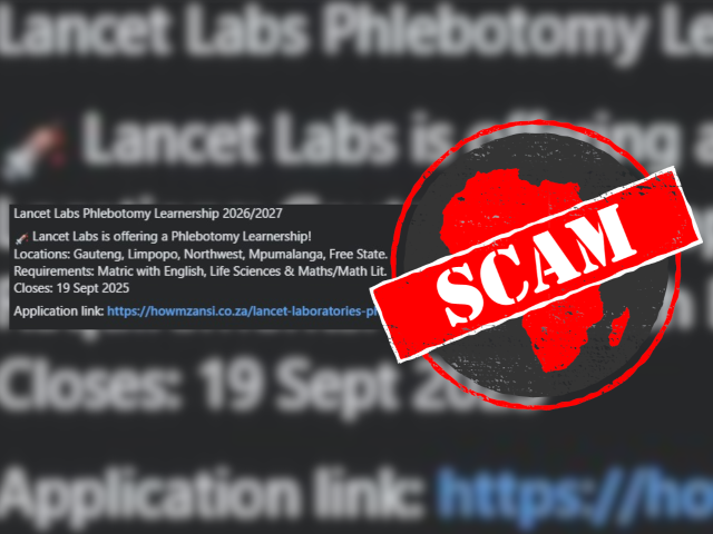South Africa’s Lancet Laboratories not offering learnerships through unverified link – stick to official channels