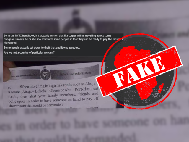 Nigeria’s National Youth Service Corps asks members to ignore fake viral document about ransoms