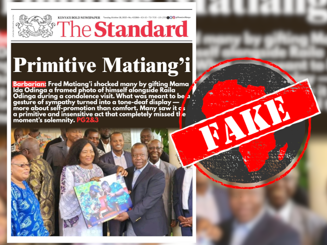 Kenya’s Standard newspaper didn’t call politician Fred Matiang’i ‘barbarian’ or ‘unrepentant’ – viral front pages fabricated