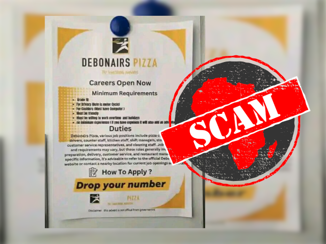 Don’t fall for it! Debonairs Pizza not hiring South Africans via dodgy social media posts