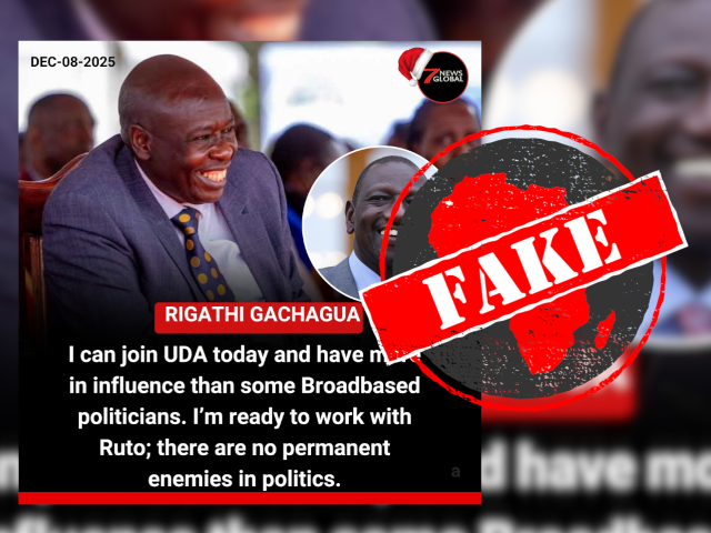 No evidence Kenya’s ex-deputy president Rigathi Gachagua hinted at rejoining government