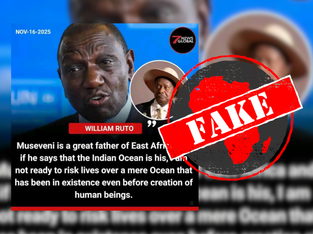 No, president William Ruto didn’t hint at giving Kenya’s portion of the Indian Ocean to Uganda to prevent war