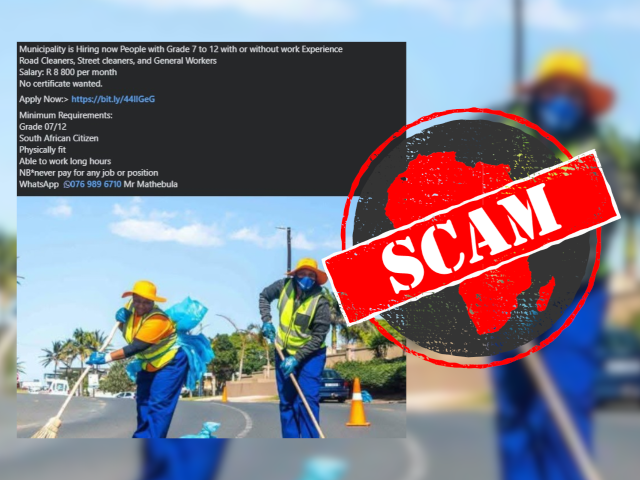 South Africans, ignore posts claiming ‘municipality’ is hiring through unverified link and WhatsApp number