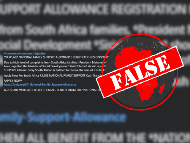 South Africans, don't be fooled by claims of a new R1,682 family support grant