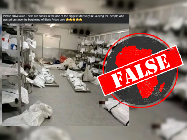 No, mortuary image doesn’t show latest road crash victims in South Africa, and AI can’t be used to fact-check