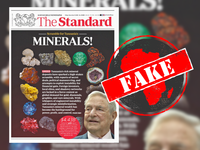 No, Kenya’s Standard did not run ‘Scramble for Tanzania’s minerals’ front page headline with George Soros