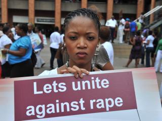 GCIS staff distributed pamphlets and carried placards to mark a “Day of Action Against Rape” at the Sammy Marks Square in Pretoria in February 2013. Photo: GCIS