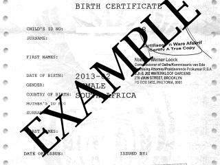 Example of birth certificate