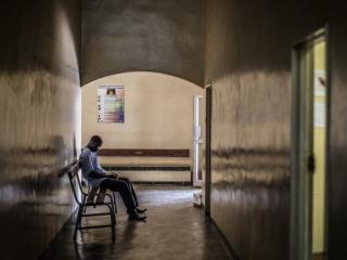A Zambian man waits on in November 2014 in the HIV Voluntary Testing and Counseling ward of a Zambian health center in Lusaka. PHOTO: AFP/GIANLUIGI GUERCIA