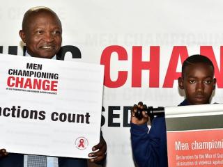 In August 2018 South Africa's deputy president, David Mabuza, officially launched a programme whereby men and boys pledge to eliminate violence against women and children. Photo: GCIS