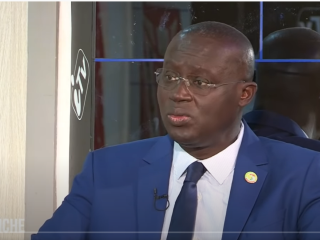 Augustin Senghor, le président de la Fédération sénégalaise de Football, le 26 décembre 2021 lors de l'émission Jury du dimanche sur la chaîne de télévision ITV